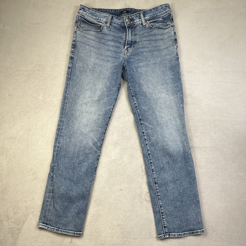 Express Men's Jeans 32x30 Slim Straight Light Wash Stretch Denim